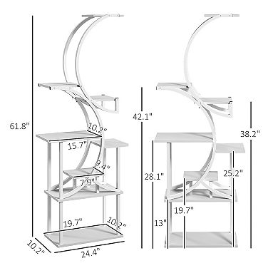 Outsunny 8 Tier Plant Stand, 62inch S-Shaped Plant Shelf