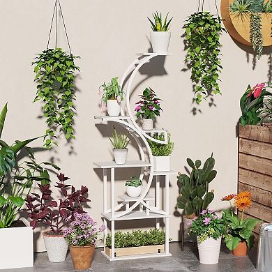 Outsunny 8 Tier Plant Stand, 62inch S-Shaped Plant Shelf
