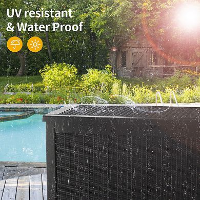 260 Gal. Outdoor Resin Waterproof Deck Box with Lockable Lid