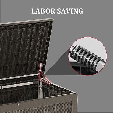 260 Gal. Outdoor Resin Waterproof Deck Box with Lockable Lid