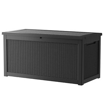 260 Gal. Outdoor Resin Waterproof Deck Box with Lockable Lid