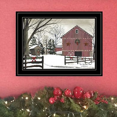LOVMOR Christmas Barn Billy Jacobs Ready to Hang Framed Print Black Frame