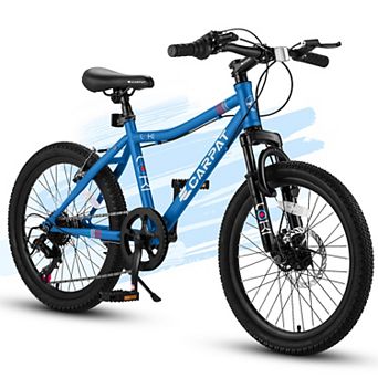 Whisen 20" Kids' Mountain Bike, 7 Speed, Front Suspension Disc Brake Rear V-Brake, High Steel Frame
