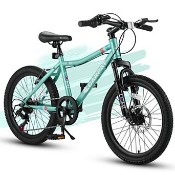 Whisen 20" Kids' Mountain Bike, 7 Speed, Front Suspension Disc Brake Rear V-Brake, High Steel Frame