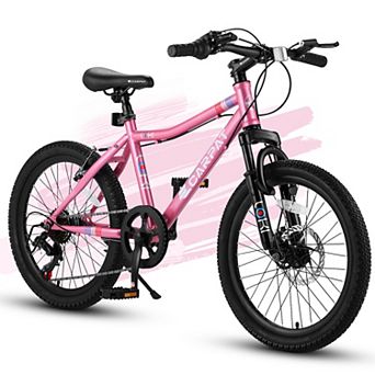 Whisen 20" Kids' Mountain Bike, 7 Speed, Front Suspension Disc Brake Rear V-Brake, High Steel Frame
