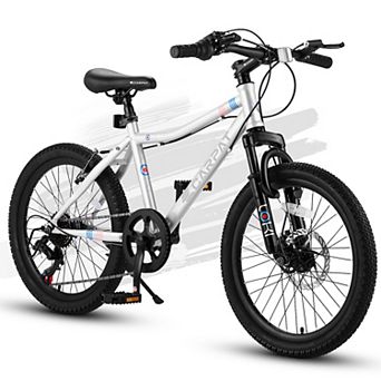 Whisen 20" Kids' Mountain Bike, 7 Speed, Front Suspension Disc Brake Rear V-Brake, High Steel Frame