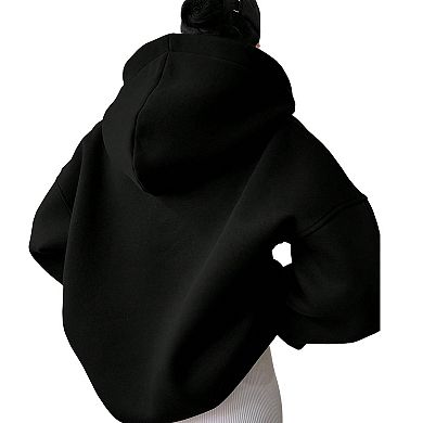 Women's Hoodie Oversized V-neck Sweatshirt Long Sleeve Pullover Autumn Girls College Style Clothing