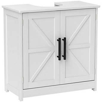 HOMCOM Pedestal Sink Storage Cabinet, Bathroom Sink Cabinet
