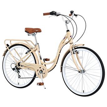 Whisen City-style 26 Inch Ladies Bicycle, 7 Speed, Steel Frame, Front and Rear V brakes