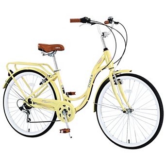 Whisen City-style 26 Inch Ladies Bicycle, 7 Speed, Steel Frame, Front and Rear V brakes