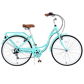 Whisen City-style 26 Inch Ladies Bicycle, 7 Speed, Steel Frame, Front and Rear V brakes