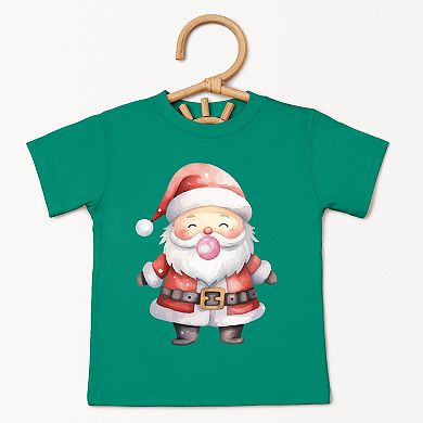 Watercolor Santa Bubblegum - Toddler Short Sleeve Graphic T-Shirt