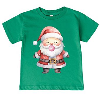 Watercolor Santa Bubblegum - Toddler Short Sleeve Graphic T-Shirt