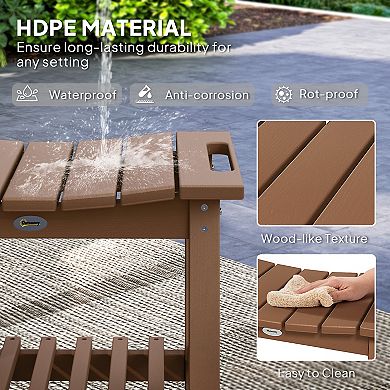 Outsunny Shower Bench, HDPE Shower Stool with Storage Shelf