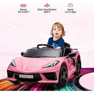 Kids Electric Car, 12V Ride-On with Remote Control, Visual Dashboard & LED Lights, Sports Toy