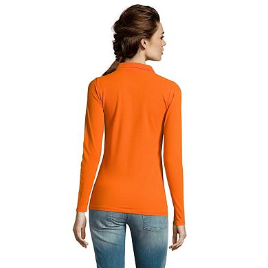SOLS Womens/Ladies Perfect Long Sleeve Pique Polo Shirt