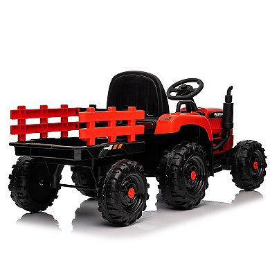 Whisen 24V Kids Electric Ride on Tractor with Trailer and Remote Control