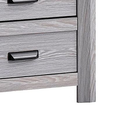 Laide Nightstand with 2 Drawers, Cup Handles, Gray Driftwood Finish Wood