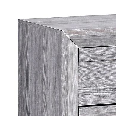 Laide Nightstand with 2 Drawers, Cup Handles, Gray Driftwood Finish Wood