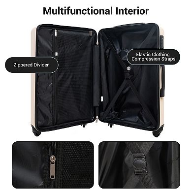 Whisen 9-Piece Luggage Set with 3 main Suitcases with TSA Lock, Backpack, Toiletry Bag, Storage Bags