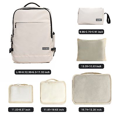 Whisen 9-Piece Luggage Set with 3 main Suitcases with TSA Lock, Backpack, Toiletry Bag, Storage Bags