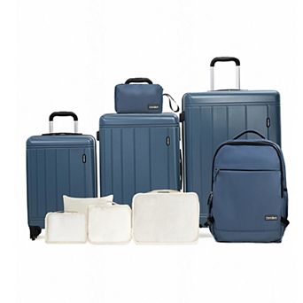 Whisen 9 pc Luggage Set with 3 main Suitcases with TSA Lock, Backpack, Toiletry Bag, Storage Bags