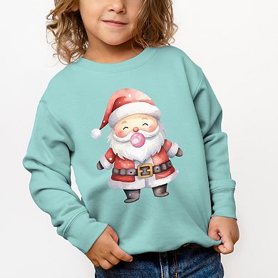 Watercolor Santa Bubblegum - Toddler Graphic Sweatshirt