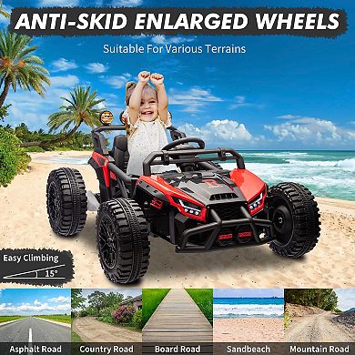 24V Electric Powered Kids Ride-On UTV with 130W Dual Motors, Four-Wheel Spring Suspension