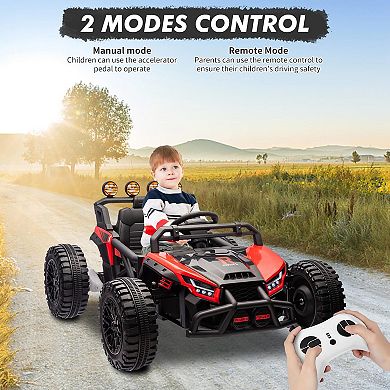 24V Electric Powered Kids Ride-On UTV with 130W Dual Motors, Four-Wheel Spring Suspension