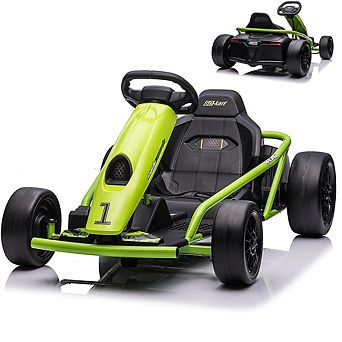 24V Kids Go Kart with 600W Dual Motors, 8 MPH, 175 LBS Capacity, Seat Belts for Ages 8-14