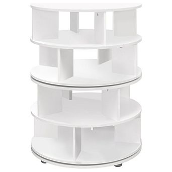 Kings Brand Furniture 4 tier Rotating Lazy Susan Shoe Rack, 360° Revolving Shoe Storage Organizer