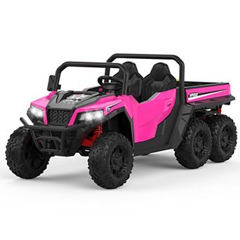 24V 4WD 6-Wheel Electric Ride-On Dump Truck, 2-Seater, Remote Control, Dump Bed, 5MPH Max Speed