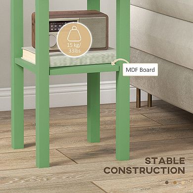 Homcom 2-tier Side Table With Drawer Shelf For Living Room