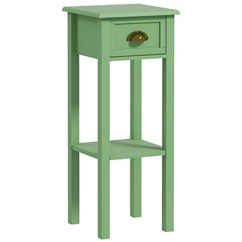 Homcom 2 tier Side Table With Drawer Shelf For Living Room