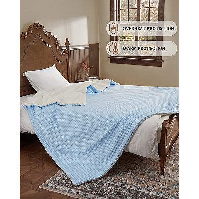 Electric Throw Blanket Heated Blanket,Waffle Weave Electric Blanket Fast Heating,ETL Certified