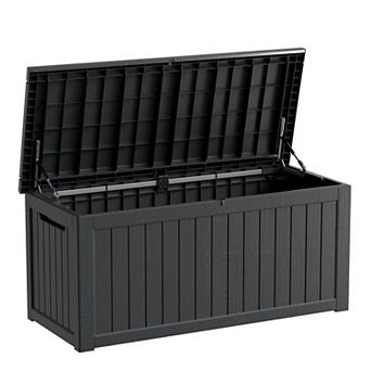 230 Gal. Outdoor Resin Waterproof Deck Box with Lockable Lid