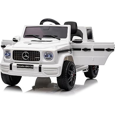 12V Kids Electric Car with Parent Remote Control & Safety Lock, Bluetooth Music, LED Lights