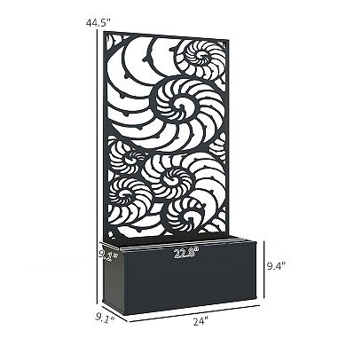 Outsunny Garden Box with Privacy Panel, Outdoor Planter Box for Garden