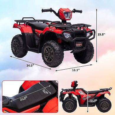 12V Kids Ride On ATV, Battery-Operated Car