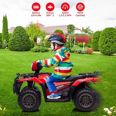12V Kids Ride On ATV, Battery-Operated Car