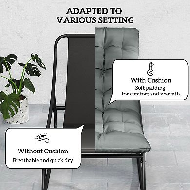 Outsunny 2 Pieces Outdoor Rocking Chairs, Cushioned Patio Rocker