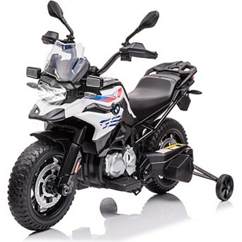 Kids Police Motorcycle, 12V Ride-On with Training Wheels, High/Low Speed & Spring Suspension