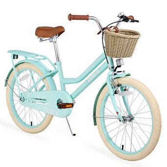 Whisen 20 Inch Girls Bike with Basket for 7-10 Years Old Kids, No Training Wheels Included