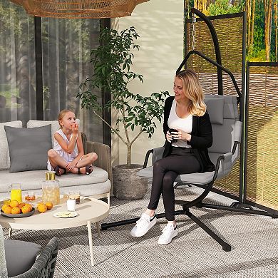 Outsunny Hanging Hammock Swing Chair with PA Coating Cushion