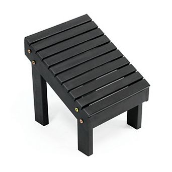 Saru 11.8" Traditional Classic Solid Acacia Wood Shower Shaving Foot Stool