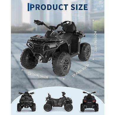 12V Kids Ride-On ATV w/ Parent Remote Control, Spring Suspension, Bluetooth Music