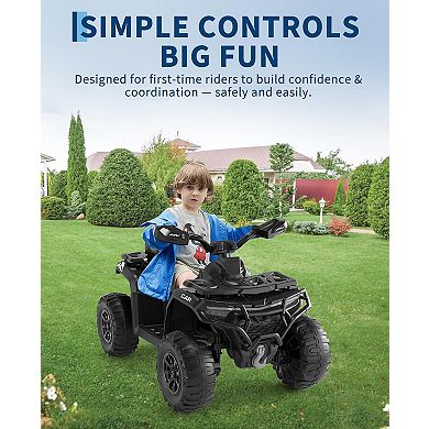 12V Kids Ride-On ATV w/ Parent Remote Control, Spring Suspension, Bluetooth Music