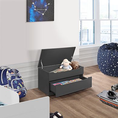 Kings Brand Furniture Chelsea Storage Bench Box Storage Chest with Drawer