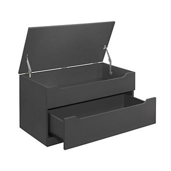 Kings Brand Furniture Chelsea Storage Bench Box Storage Chest with Drawer