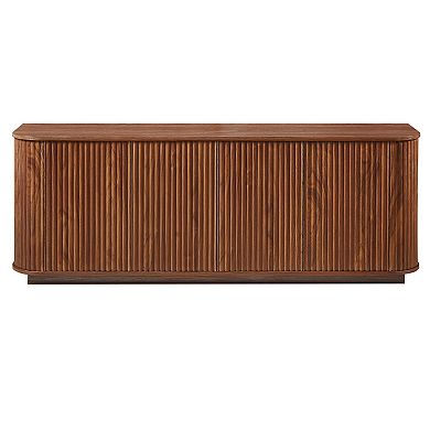 Whisen Wooden Vertical Striped Cabinet, Buffet Cabinet, Storage Cabinet, TV Stand with Wave Pattern